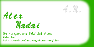 alex madai business card